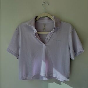 lavender cropped polo